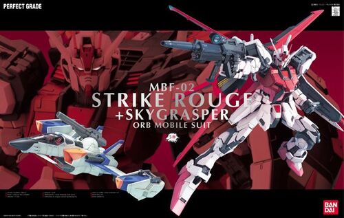 GUNDAM PG -11- MBF-02+AQM/E-X01 AILE STRIKE ROUGE + FX-550 SKYGRASPER 1/60