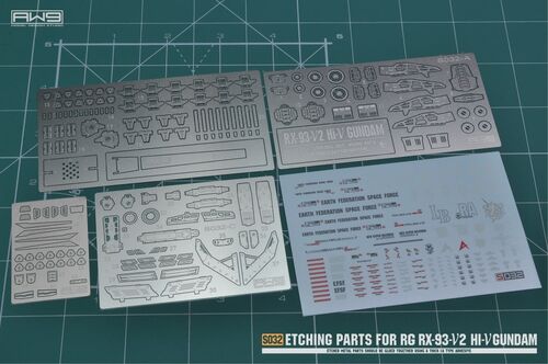 MADWORKS ETCHING PARTS -S24- RG RX-93-V2 HI-V GUNDAM + WATERSLIDE DECALS