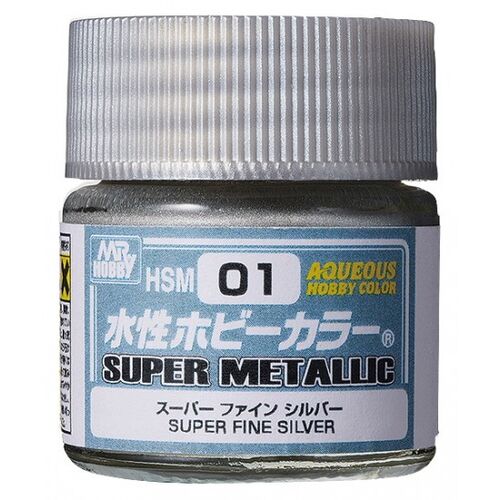 AQUEOUS SUPER METALLIC COLORS -HSM-01- SUPERFINE SILVER 10ML