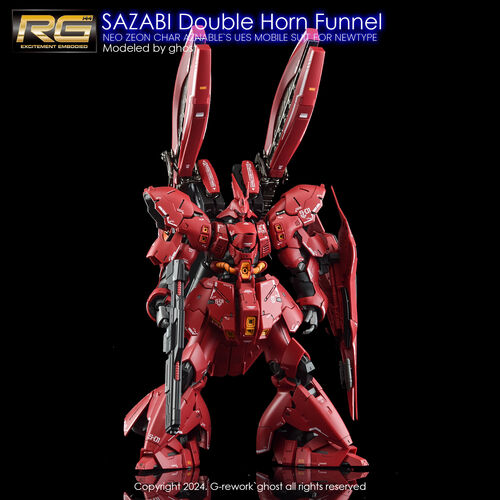 G-REWORK -RG- SAZABI DOUBLE HORN -FUKUOKA LIMITED. (SAZABI DECALS NOT INCLUDED)