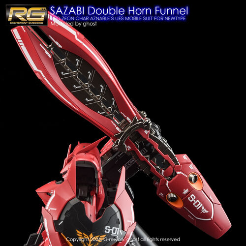 G-REWORK -RG- SAZABI DOUBLE HORN -FUKUOKA LIMITED. (SAZABI DECALS NOT INCLUDED)